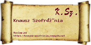 Knausz Szofrónia névjegykártya